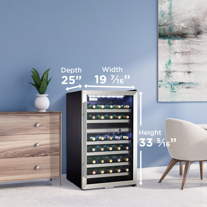 Danby DWC114BLSDD Designer 38 Bottle Free-Standing Wine Cooler in Black Stainless Steel