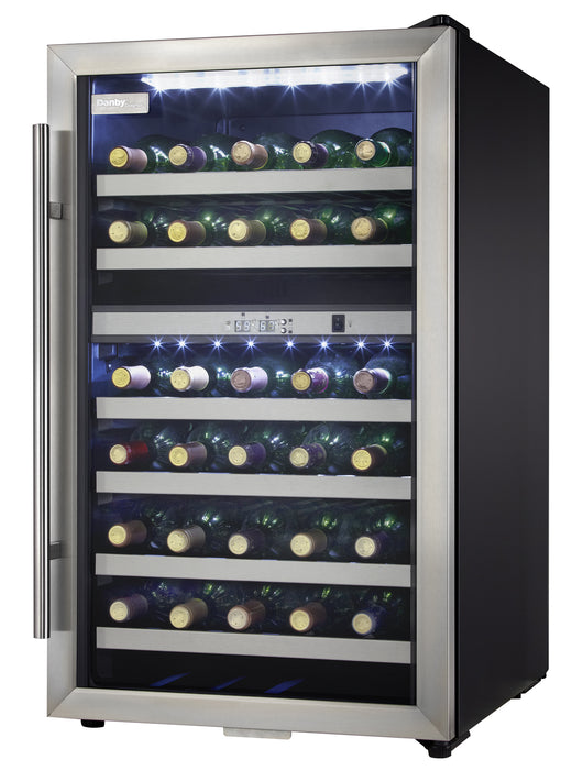 Danby DWC114BLSDD Designer 38 Bottle Free-Standing Wine Cooler in Black Stainless Steel