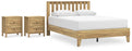 Bermacy Queen Platform Panel Bed with 2 Nightstands