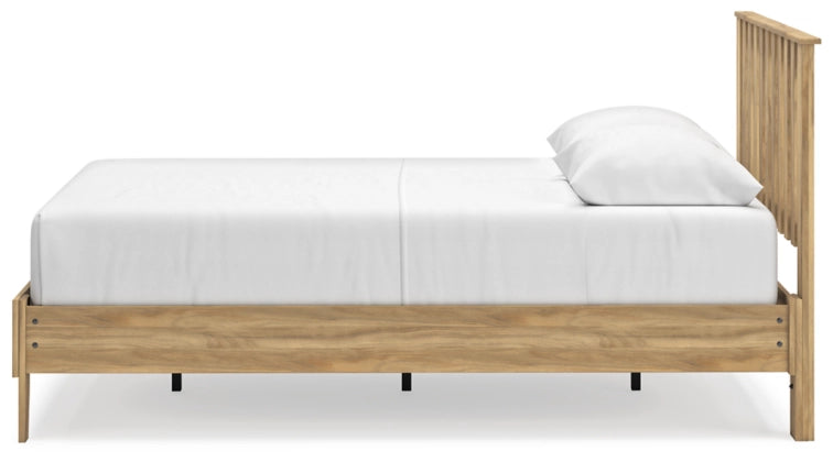 Bermacy Queen Platform Panel Bed with 2 Nightstands