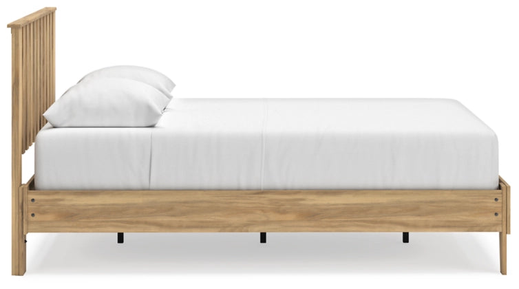 Bermacy Queen Platform Panel Bed with 2 Nightstands