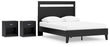 Finch Queen Panel Platform Bed with 2 Nightstands