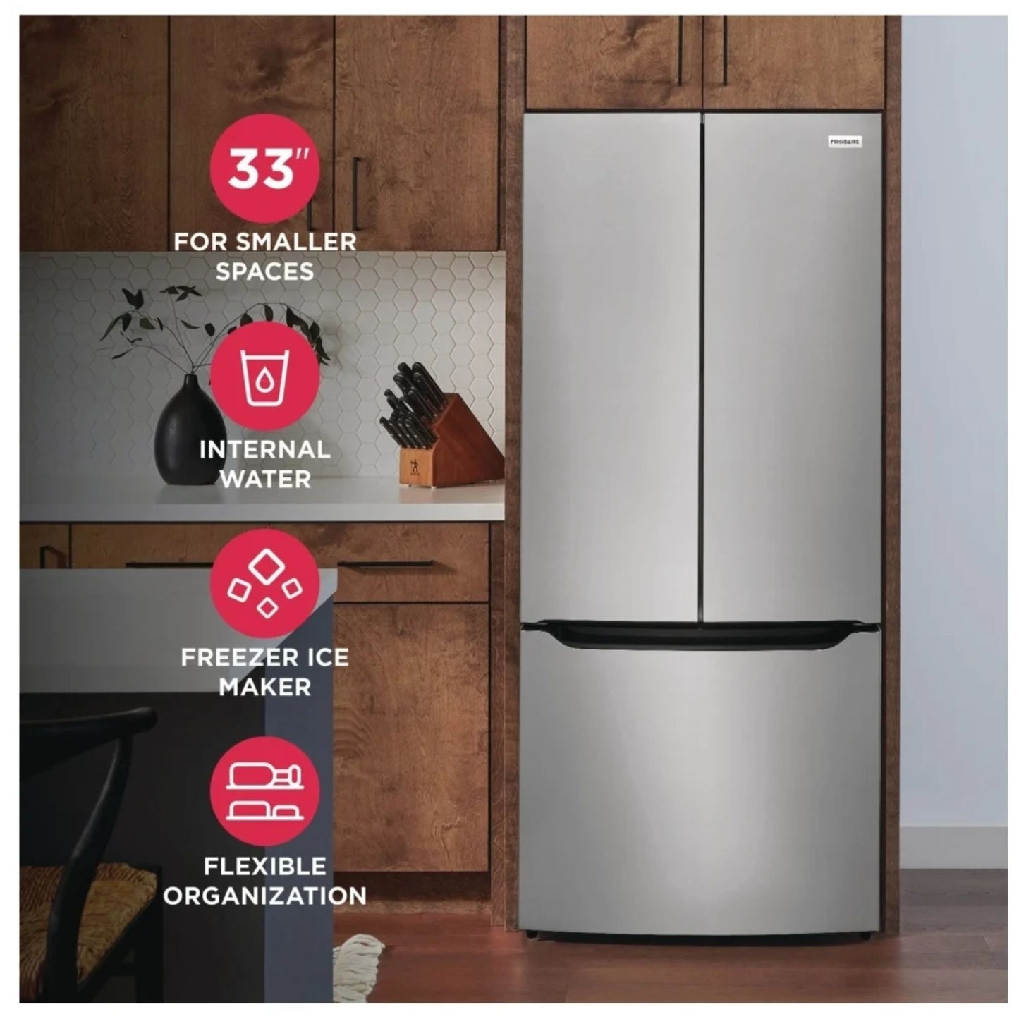 Frigidaire 19.6 cu. ft. Counter Depth French Door Refrigerator FRFG2033AV