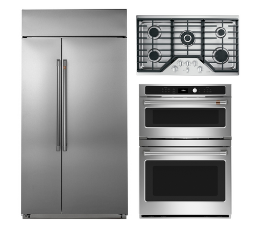 Café 48" Side by Side Fridge, 36" Gas Cooktop and Combination Wall oven