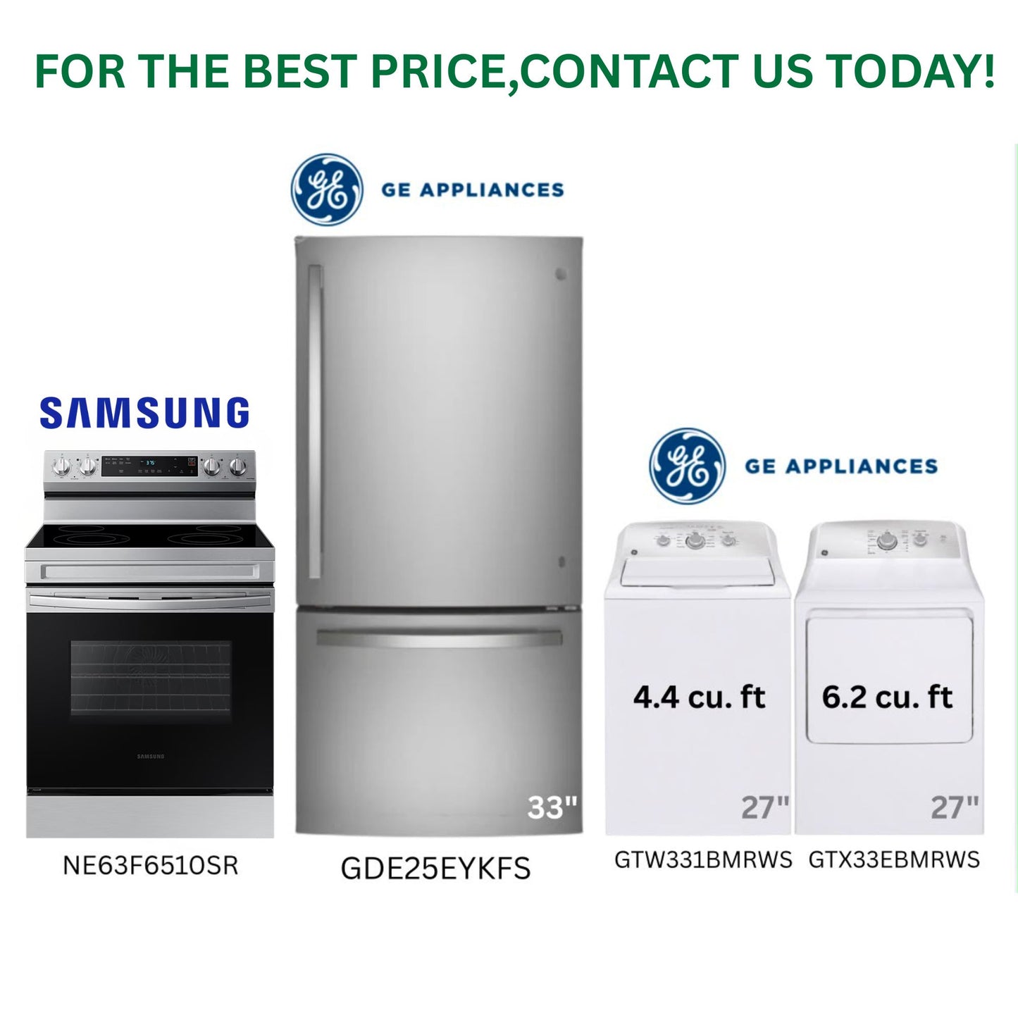 Samsung & GE 4 Piece Major Appliances Package