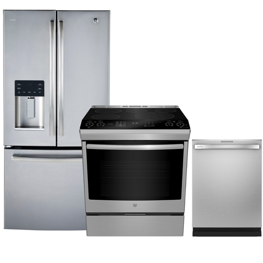 GE Profile 33" Refrigerator - Induction Range - Dishwasher Appliances Set