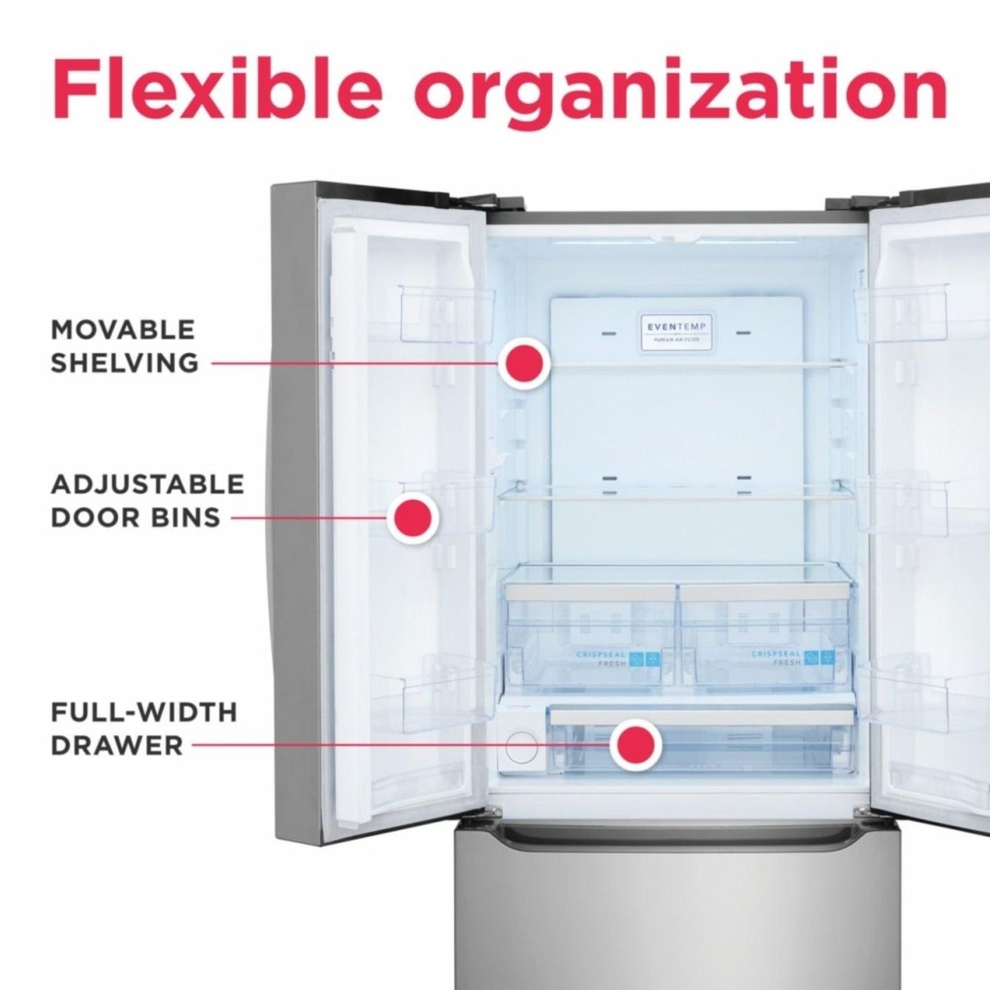 Frigidaire Gallery  20.0 Cu. Ft. French Door Refrigerator in Stainless Steel GRFN2023AF
