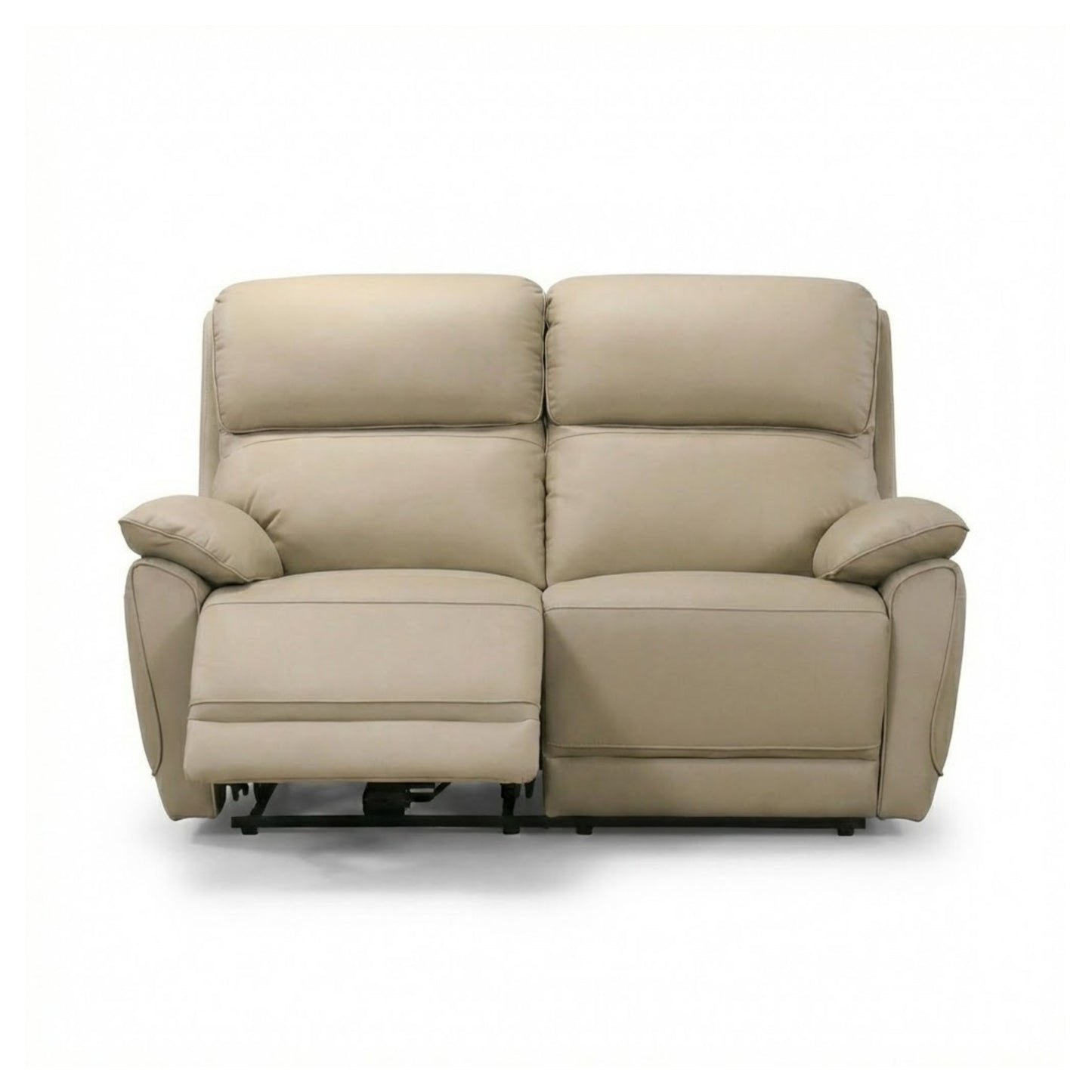 Luxe Leather Power Recliner Loveseat Beige