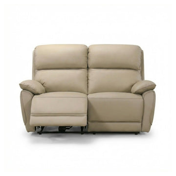 Luxe Leather Power Recliner Loveseat Beige