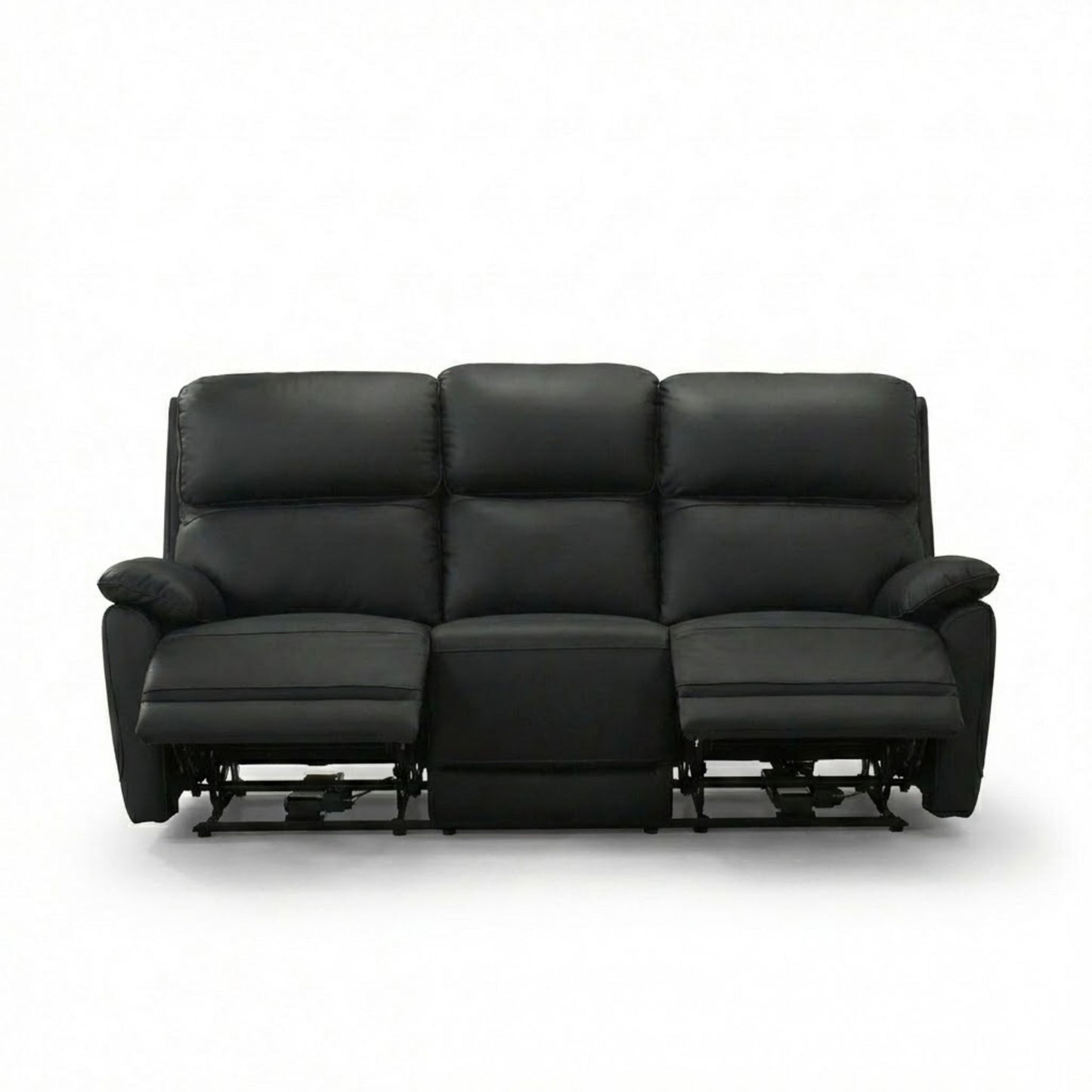 Luxe Leather Power Recliner Sofa Black