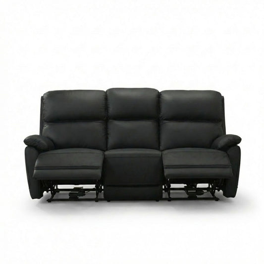 Luxe Leather Power Recliner Sofa Black