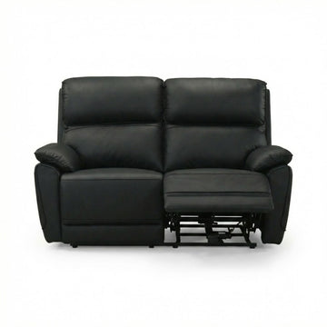 Luxe Leather Power Recliner Chair Loveseat Black