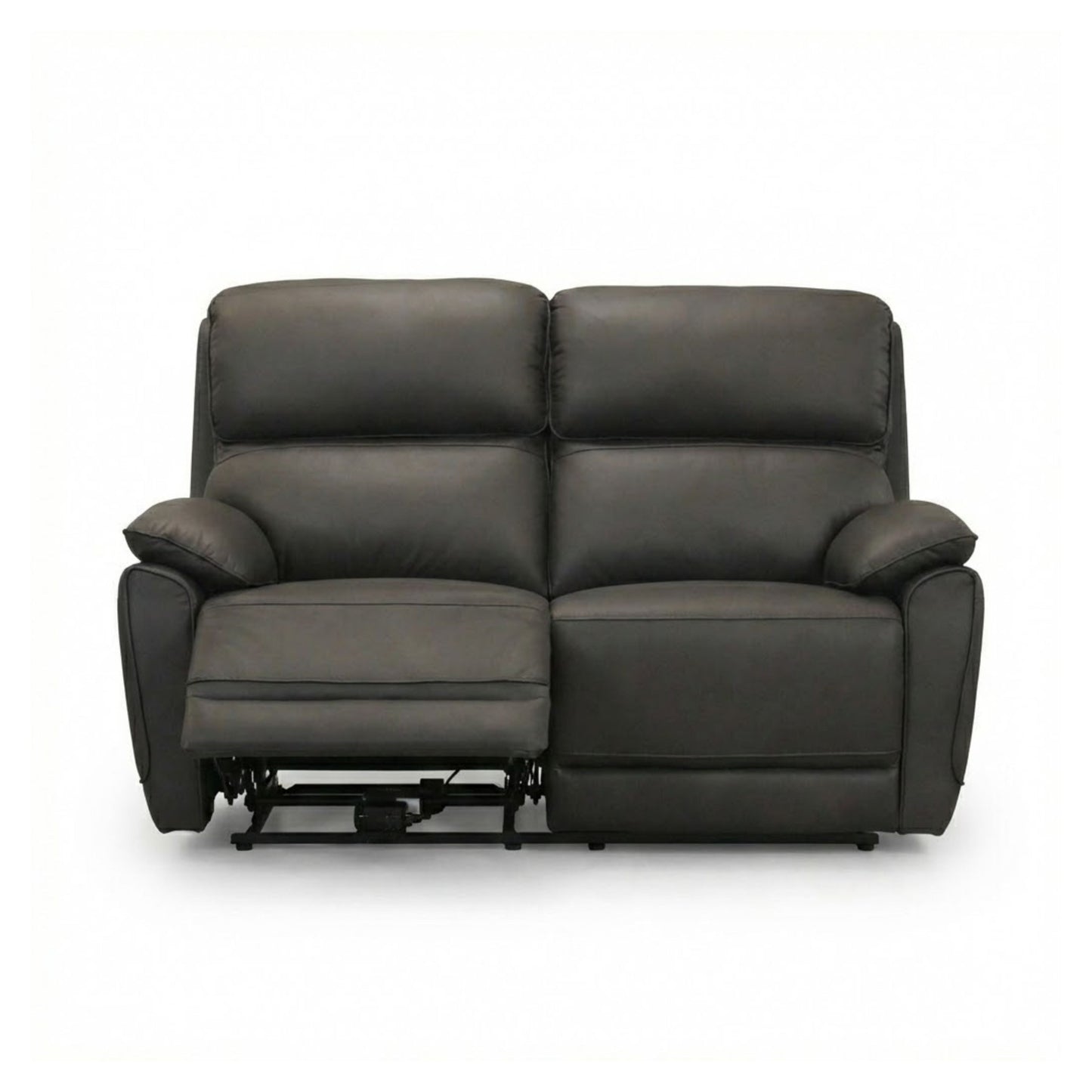 Luxe Leather Power Recliner Loveseat Dark Brown