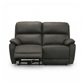 Luxe Leather Power Recliner Loveseat Dark Brown