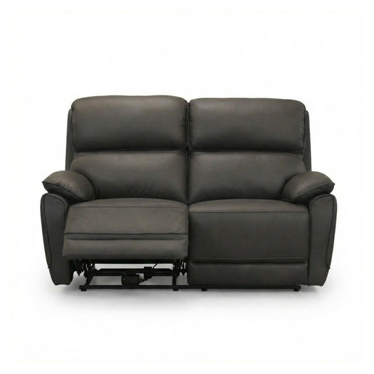 Luxe Leather Power Recliner Loveseat Dark Brown