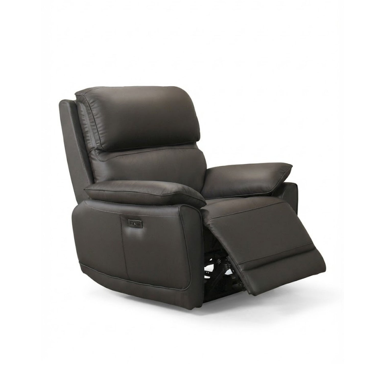 Luxe Leather Power Recliner Chair Dark Chocolate