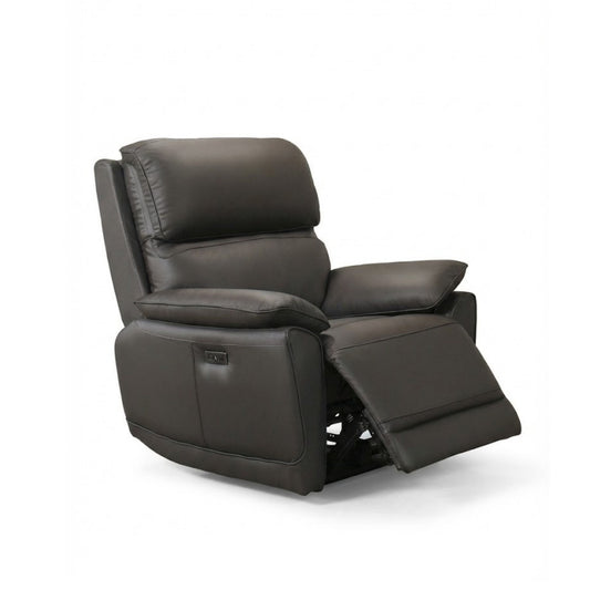 Luxe Leather Power Recliner Chair Dark Chocolate