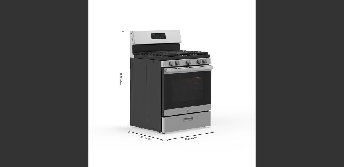 GE & Frigidaire Stainless 3-Piece Kitchen Package — 30" Gas Range, 31" Bottom-Freezer Fridge & 24" Dishwasher