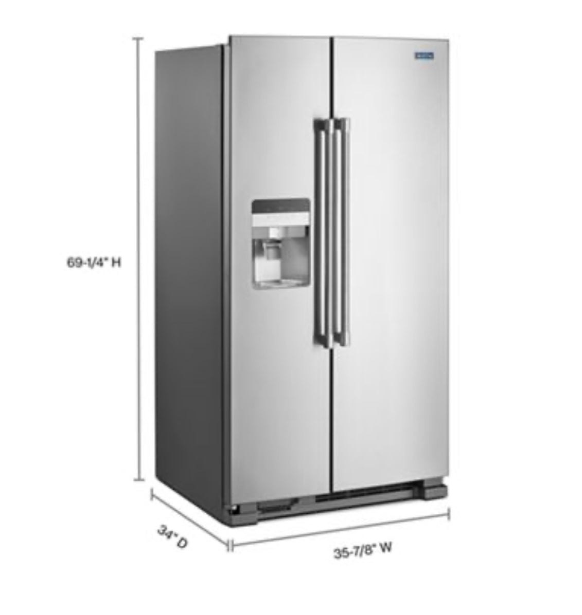 Maytag 36-Inch 25 cu.ft. Side-by-Side Refrigerator MSS25C4MGZ