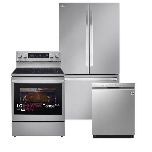 LG 36" Counter-Depth Fridge Electric Range and Dishwasher Set