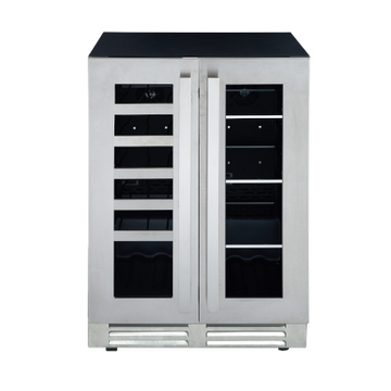 Marathon MBWC56-FDSS 24" Stainless Steel French Door Dual Zone Beverage Cooler