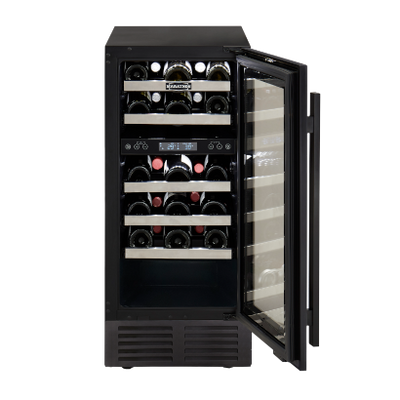 Marathon MWC28-DBLS 15" Black Steel Dual Zone Wine Cooler