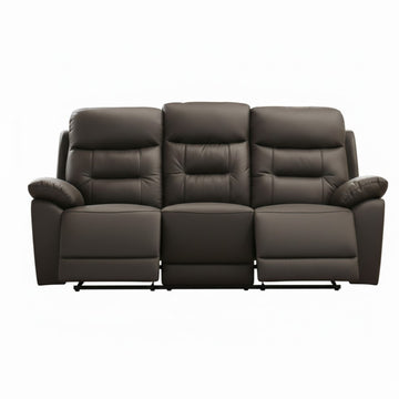 Top Luxe Leather Power Recliner Sofa Dark Chocolate