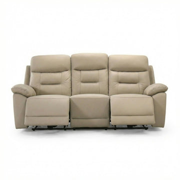 Top Luxe Leather Power Recliner Chair Sofa Beige