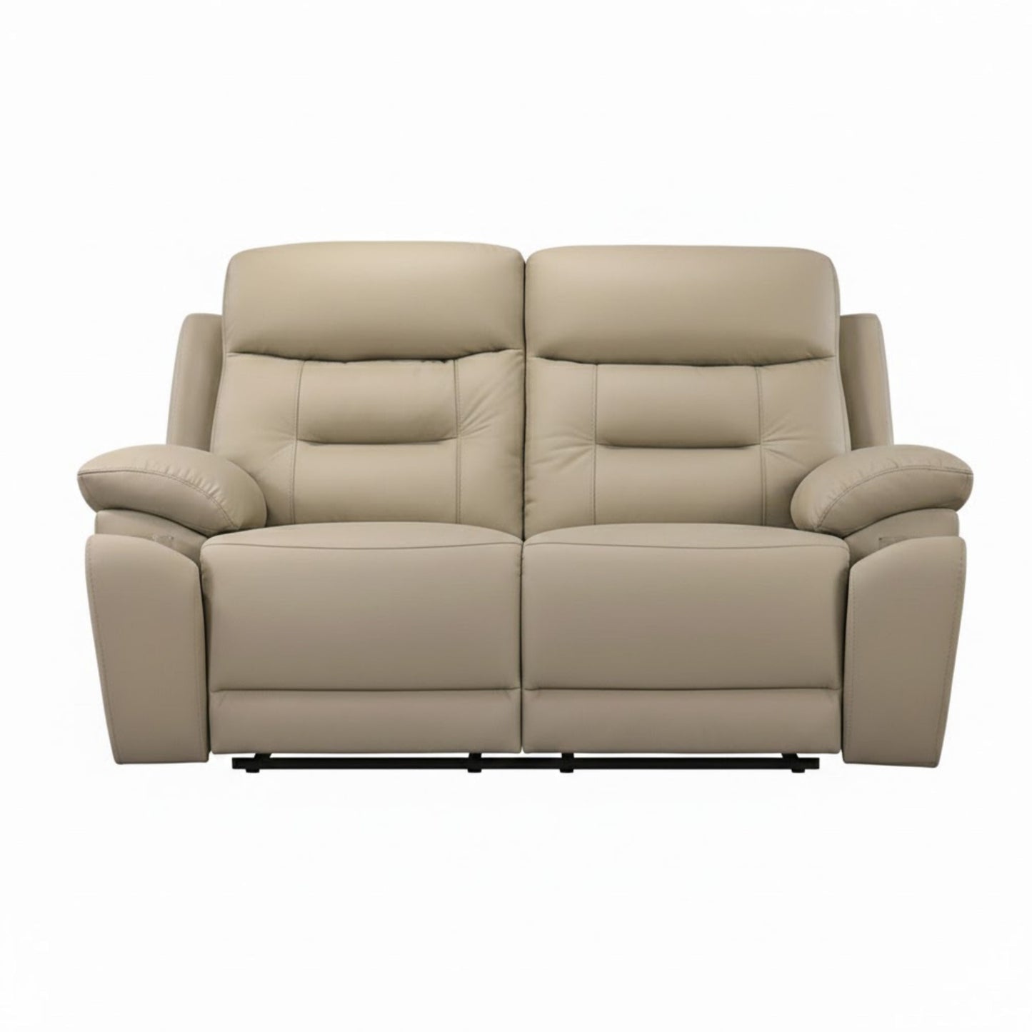 Top Luxe Leather Power Recliner Loveseat Beige