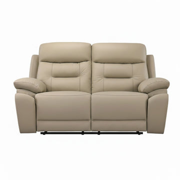 Top Luxe Leather Power Recliner Loveseat Beige