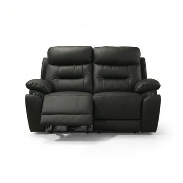 Top Luxe Leather Power Recliner Loveseat Black