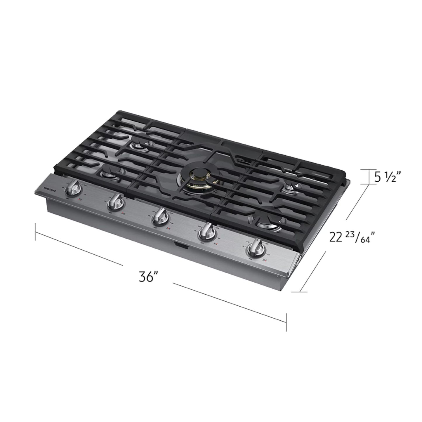 Samsung NA36N7755TS/AA 36″ Smart 5-Burner Gas Cooktop