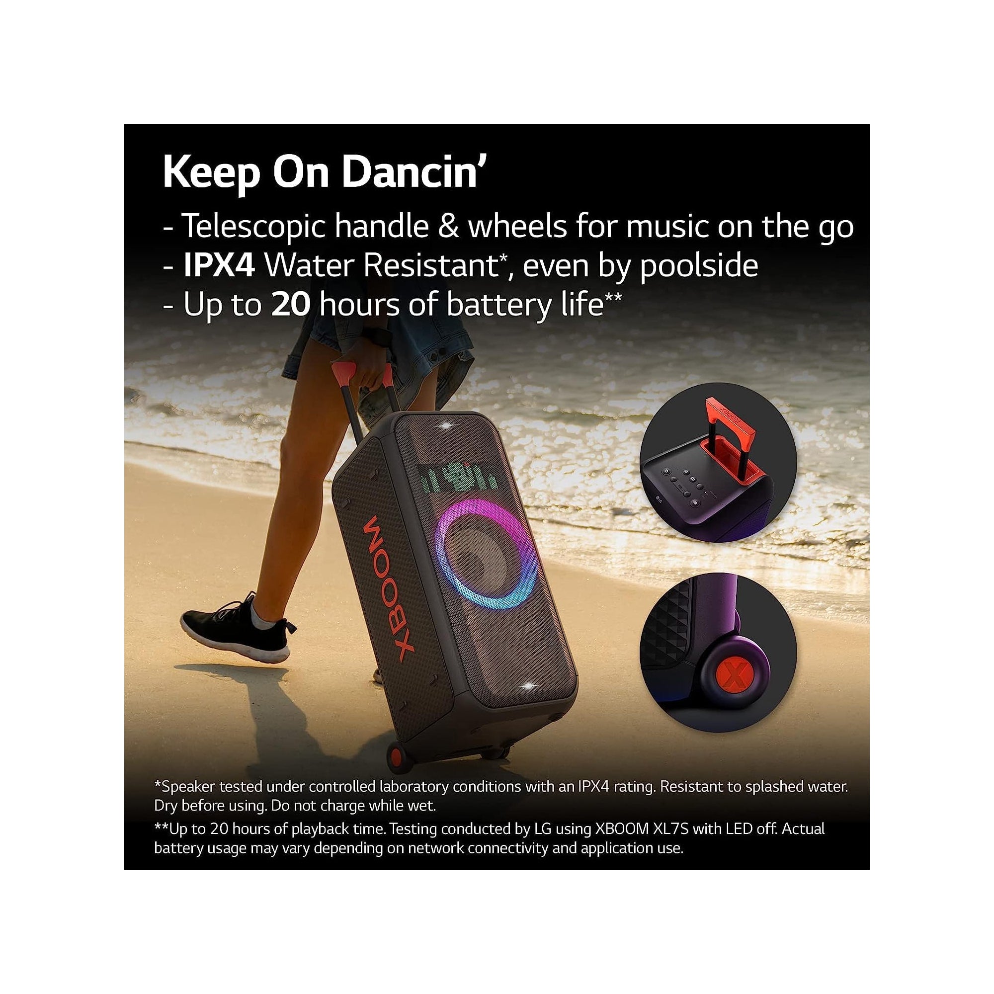 LG XBOOM XL7 Portable Tower Speaker with 250W of Power and Pixel