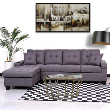 Newton 2Pc Sectional in Grey 6212