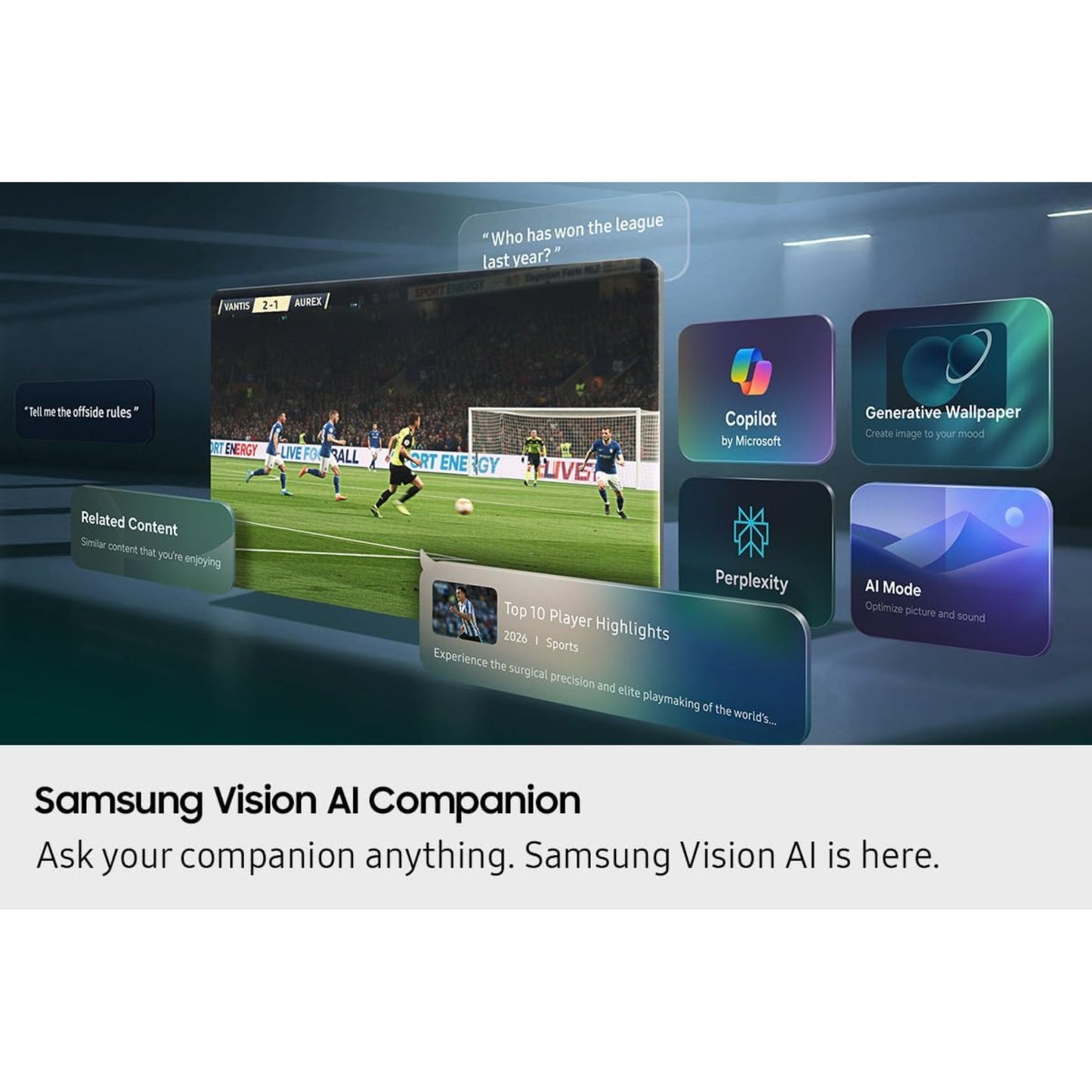 Samsung QN65S90HAEXZC 65" OLED 4K Glare-Free Samsung Vision AI Smart TV