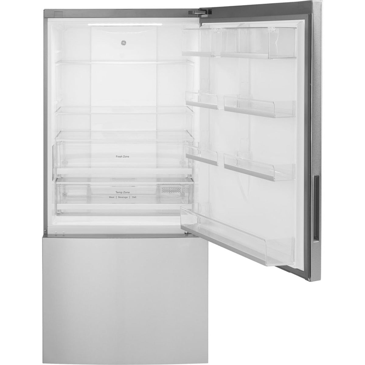 GE & Frigidaire Stainless 3-Piece Kitchen Package — 30" Gas Range, 31" Bottom-Freezer Fridge & 24" Dishwasher