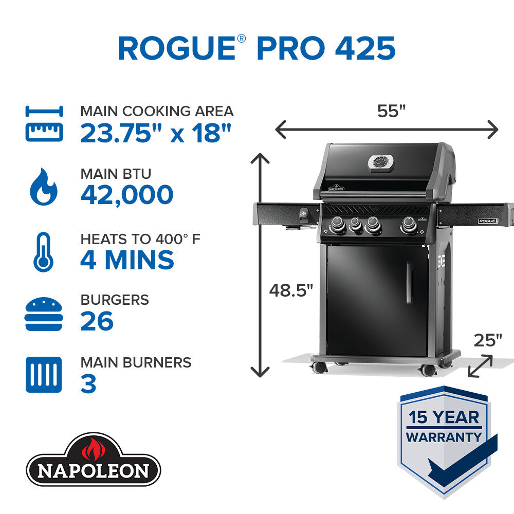 Napoleon Rogue® PRO 425 SIB with Infrared Side Burner - Natural Gas