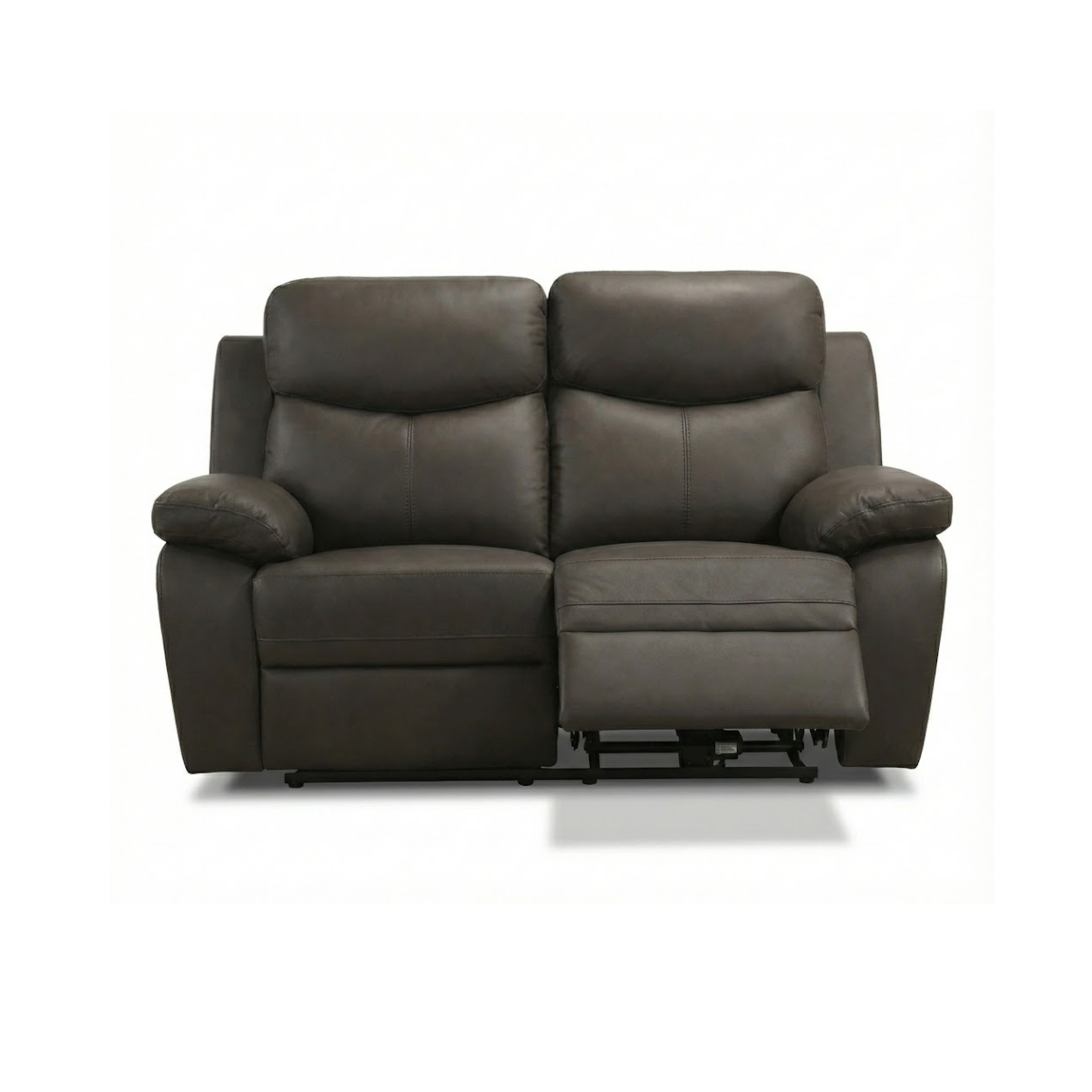 relax Collection Power Recliner Leather Loveseat in Dark Brown