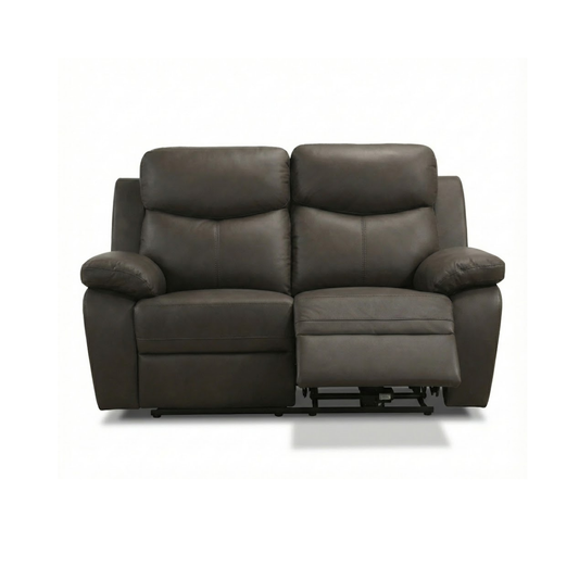 relax Collection Power Recliner Leather Loveseat in Dark Brown