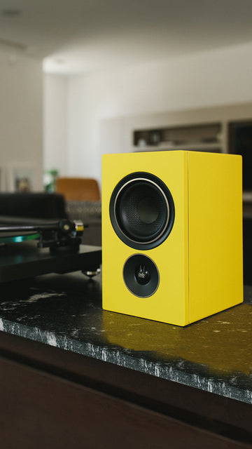 PSB Speakers - Alpha iQ Streaming Powered Speakers with BluOS - Yellow