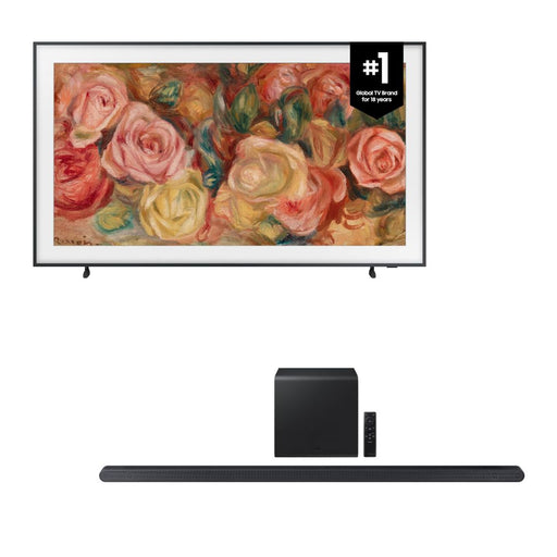 SAMSUNG 75-Inch QLED The Frame LS03D Series, Quantum Processor 4k, 120 Hz Refresh Rate, Art Mode- QN75LS03DAFXZC with Soundbar