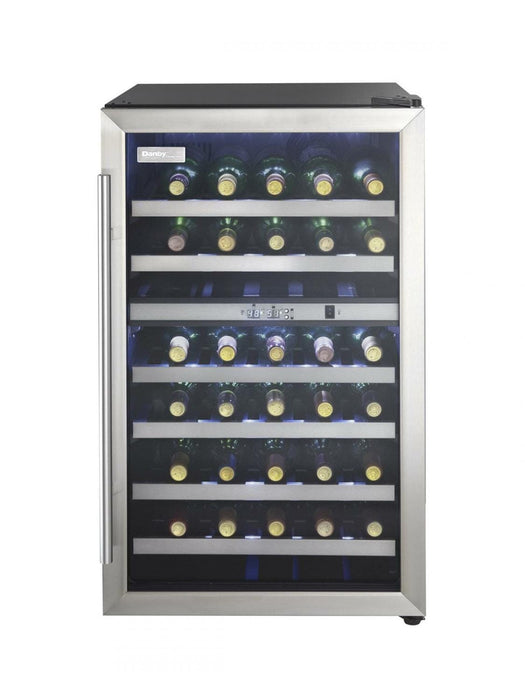 Danby DWC114BLSDD Designer 38 Bottle Free-Standing Wine Cooler in Black Stainless Steel