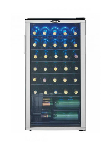 Danby DWC350BLP 36 Bottle Free-Standing Wine Cooler in Platinum