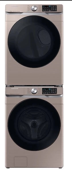 Samsung 5.2 cu ft Front Load Washer and Matching Electric Dryer Set - Champagne