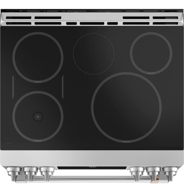 GE Cafe CHS90XP2MS1 30" Smart Slide-In, Front-Control, Induction and Convection Range with In-Oven Camera in Stainless Steel / Brushed Stainless