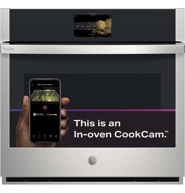 GE Profile™ PTS9000SNSS 30" Smart Built-In Convection Single Wall Oven with In-Oven Camera and No Preheat Air Fry