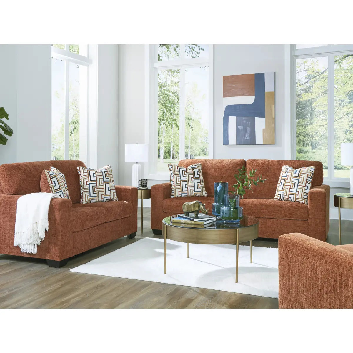 Aviemore Sofa Set in Rust– Topchoice Electronics