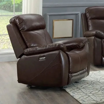 Seville Genuine Leather Power Reclining Chair - Brown - IF-8019| Top Choice Furniture