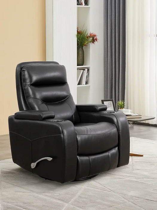 Seville Pull Handle Recliner Chair - Soft Black PU - IF-6310