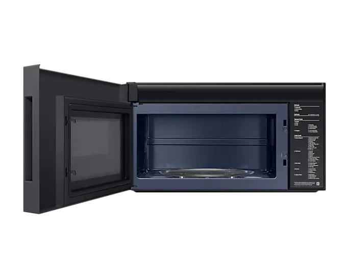 Samsung ME21DG6500MTAC 2.1 cu. ft. Over-the-Range Microwave with Edge to Edge Glass Display in Matte Black Steel